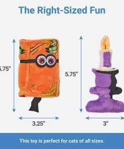 Frisco Halloween Monster Book & Candle Plush Cat Toy with Catnip, 2 count -The Frisco Store 270321 PT1. SY630 V1626284178