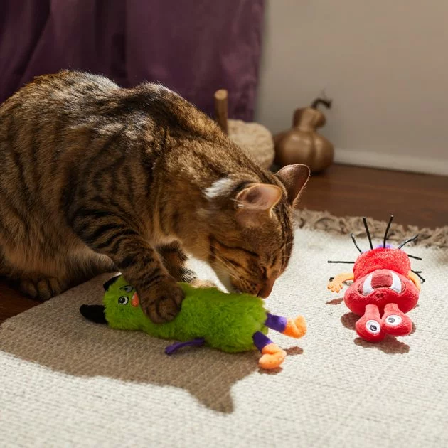 Frisco Friendly Monsters Plush Cat Toy with Catnip, 2 count 5 Frisco Friendly Monsters Plush Cat Toy with Catnip, 2 count - Image 3