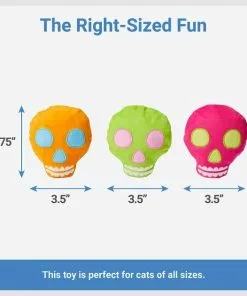 Frisco Colorful Skulls Plush Cat Toy with Catnip, 3 count -The Frisco Store 270325 PT1. SY630 V1630350069