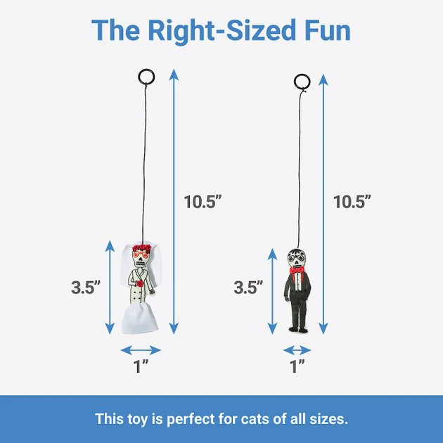 Frisco Sugar Skull Bride & Groom Bouncy Cat Toy with Catnip, 2 count 4 Frisco Sugar Skull Bride & Groom Bouncy Cat Toy with Catnip, 2 count - Image 2