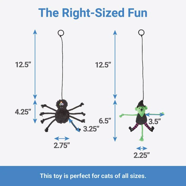 Frisco Witch & Spider Bouncy Cat Toy with Catnip, 2 count 4 Frisco Witch & Spider Bouncy Cat Toy with Catnip, 2 count - Image 2