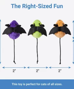 Frisco Halloween Bat Mice Plush Cat Toy with Catnip, 5 count 7 Frisco Halloween Bat Mice Plush Cat Toy with Catnip, 5 count -The Frisco Store 270353 PT1. SY630 V1626284169