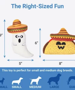 Frisco Halloween Fiesta Ghost & Taco Plush Squeaky Dog Toy, 2 count 6 Frisco Halloween Fiesta Ghost & Taco Plush Squeaky Dog Toy, 2 count -The Frisco Store 270371 PT1. SY630 V1626284770