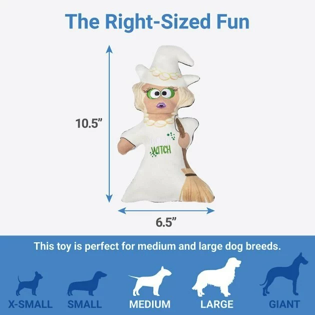 Frisco Halloween Good Witch, Bad Witch Reversible Plush Squeaky Dog Toy 4 Frisco Halloween Good Witch, Bad Witch Reversible Plush Squeaky Dog Toy - Image 2