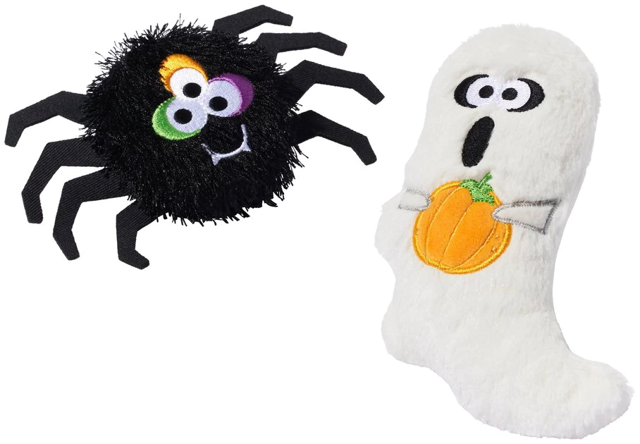 Frisco Halloween Spider & Ghost Plush Squeaky Dog Toy, 2 count 3 Frisco Halloween Spider & Ghost Plush Squeaky Dog Toy, 2 count