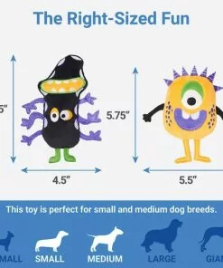 Frisco Friendly Monsters Plush Squeaky Dog Toy, 2 count -The Frisco Store 270435 PT1. SY630 V1626284183