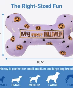 Frisco Halloween My First Halloween Bone Reversible Plush Squeaky Dog Toy -The Frisco Store 270452 PT1. SY630 V1626285075
