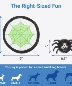 Frisco Spider's Web & Spider Flat Plush Interactive Squeaky Dog Toy, 2 count -The Frisco Store 270458 PT1. SY630 V1626284475