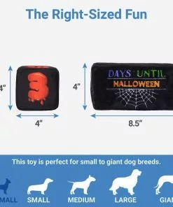 Frisco Halloween 30 Days of Halloween Countdown Blocks Plush Squeaky Dog Toy, 3 count -The Frisco Store 270494 PT1. SY630 V1626284172