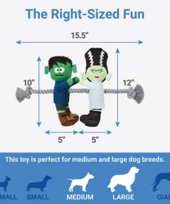 Frisco Frankenstein & Bride Plush with Rope Squeaky Dog Toy -The Frisco Store 270496 PT1. SY630 V1626284487