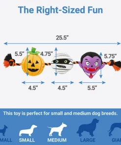 Frisco Halloween Haunted Friends Plush with Rope Squeaky Dog Toy 7 Frisco Halloween Haunted Friends Plush with Rope Squeaky Dog Toy -The Frisco Store 270500 PT1. SY630 V1626284179