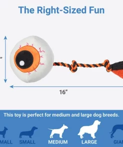 Frisco Halloween Spooky Eyeball Plush with Rope Squeaky Dog Toy -The Frisco Store 270502 PT1. SY630 V1626285071