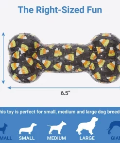 Frisco Halloween Candy Corn & Ghosts TPR Bone Squeaky Dog Toy, 2 count -The Frisco Store 270529 PT1. SY630 V1626284168