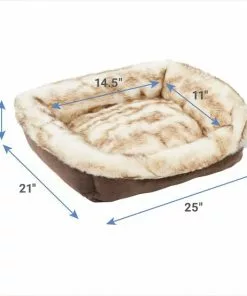 Frisco Faux Fur Rectangular Bolster Cat & Dog Bed -The Frisco Store 270888 PT1. SY630 V1626359513
