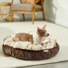 Frisco Faux Fur Velvet Round Bolster Cat & Dog Bed -The Frisco Store 270893 MAIN. SY630 V1626881278