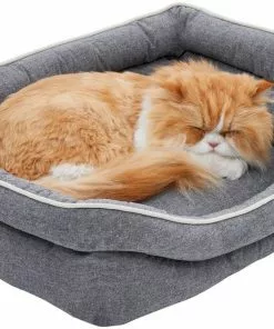 Frisco Chambray Double Bolster Cat & Dog Bed -The Frisco Store 270903 PT3. SY630 V1626294105