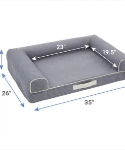 Frisco Chambray Orthopedic Sofa Bolster Dog Bed w/Removable Cover 6 Frisco Chambray Orthopedic Sofa Bolster Dog Bed w/Removable Cover -The Frisco Store 270907 PT1. SY630 V1626359688