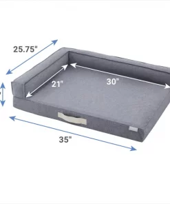 Frisco Chambray Orthopedic Corner Sofa Bolster Dog Bed w/Removable Cover 6 Frisco Chambray Orthopedic Corner Sofa Bolster Dog Bed w/Removable Cover -The Frisco Store 270911 PT1. SY630 V1626359928