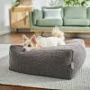 Frisco Sherpa Cube Pillow Cat & Dog Bed, Brown