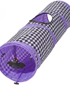 Frisco Halloween Checkered Foldable Play Tunnel Cat Toy with Catnip