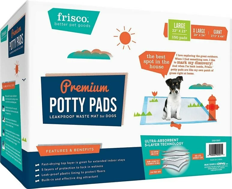 Frisco Training & Potty Pads, 22-in x 23-in, 150 count, Unscented & Frisco Extra Large Training & Potty Pads, 28-in x 34-in, 40 count, Unscented 4 Frisco Training & Potty Pads, 22-in x 23-in, 150 count, Unscented & Frisco Extra Large Training & Potty Pads, 28-in x 34-in, 40 count, Unscented - Image 2