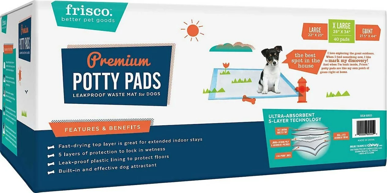 Frisco Training & Potty Pads, 22-in x 23-in, 150 count, Unscented & Frisco Extra Large Training & Potty Pads, 28-in x 34-in, 40 count, Unscented 8 Frisco Training & Potty Pads, 22-in x 23-in, 150 count, Unscented & Frisco Extra Large Training & Potty Pads, 28-in x 34-in, 40 count, Unscented - Image 6