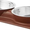 Frisco Double Stainless Steel Dog & Cat Bowl with Silicone Mat 1 Frisco Double Stainless Steel Dog & Cat Bowl with Silicone Mat -The Frisco Store 277551 MAIN. SY630 V1627933884