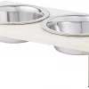 Frisco Marble Stainless Steel Double Elevated Dog & Cat Bowls -The Frisco Store 277558 MAIN. SY630 V1627933678