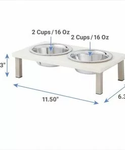 Frisco Marble Stainless Steel Double Elevated Dog & Cat Bowls -The Frisco Store 277558 PT1. SY630 V1628862137