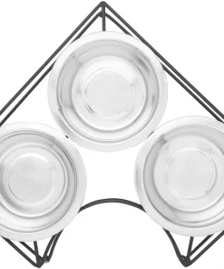 Frisco Straight Triple Corner Feeder Dog & Cat Stainless Steel Bowl -The Frisco Store 277561 PT4. SY630 V1627935444