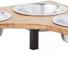 Frisco Corner Wooden Triple Elevated Dog & Cat Bowls -The Frisco Store 277573 MAIN. SY630 V1627933874