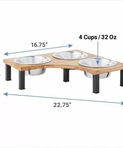 Frisco Corner Wooden Triple Elevated Dog & Cat Bowls -The Frisco Store 277573 PT1. SY630 V1628861678