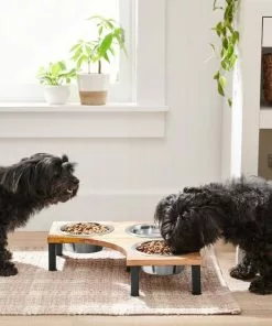 Frisco Corner Wooden Triple Elevated Dog & Cat Bowls -The Frisco Store 277573 PT2. SY630 V1630346615