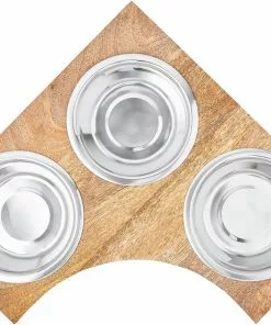Frisco Corner Wooden Triple Elevated Dog & Cat Bowls -The Frisco Store 277573 PT4. SY630 V1627935017