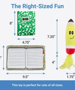 Frisco Notebook & Pencil Plush Cat Toy with Catnip, 2 count -The Frisco Store 279411 PT1. SY630 V1629824478