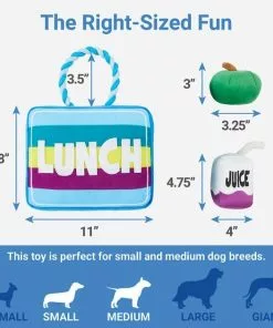 Frisco Lunchbox with Juice & Apple Plush with Rope Squeaky Dog Toy, 3 count -The Frisco Store 279427 PT1. SY630 V1629824469