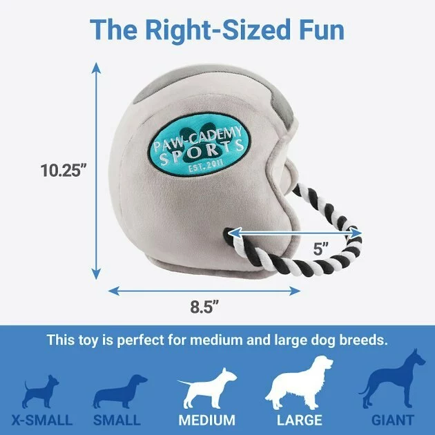 Frisco Football Helmet Plush with Rope Squeaky Dog Toy 4 Frisco Football Helmet Plush with Rope Squeaky Dog Toy - Image 2