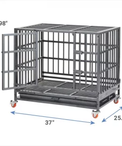 Frisco Ultimate Foldable & Stackable Heavy Duty Steel Metal Single Door Dog Crate -The Frisco Store 280102 PT1. SY630 V1635514449