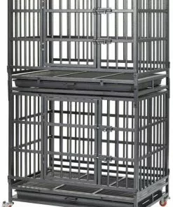 Frisco Ultimate Foldable & Stackable Heavy Duty Steel Metal Single Door Dog Crate -The Frisco Store 280102 PT4. SY630 V1632851186