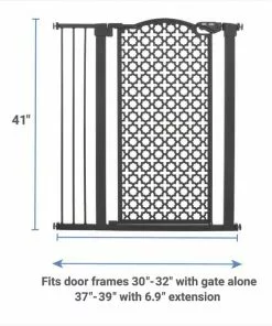 Frisco Metal Pattern Extra Tall Auto-close Dog Gate -The Frisco Store 280288 PT1. SY630 V1649429845