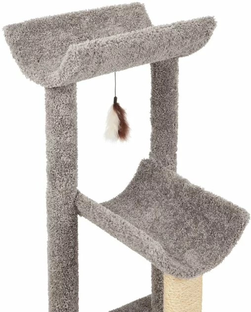 Frisco 40-in Real Carpet Tri-post Cat Tree, Gray 5 Frisco 40-in Real Carpet Tri-post Cat Tree, Gray - Image 3