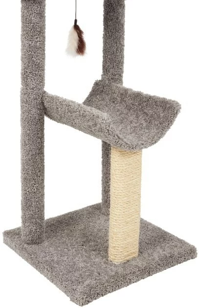 Frisco 40-in Real Carpet Tri-post Cat Tree, Gray 6 Frisco 40-in Real Carpet Tri-post Cat Tree, Gray - Image 4