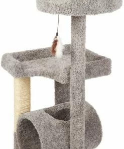 Frisco 54-in Real Carpet Cat Tree with Tunnel and Square Perches, Gray -The Frisco Store 282767 PT3. SY630 V1621949643
