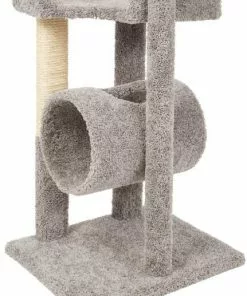 Frisco 54-in Real Carpet Cat Tree with Tunnel and Square Perches, Gray -The Frisco Store 282767 PT4. SY630 V1621948663