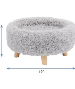 Frisco Eyelash Fur Round Elevated Cat Bed -The Frisco Store 285212 PT1. SY630 V1625077993