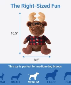 Frisco Hipster Moose Plush Squeaky Dog Toy -The Frisco Store 285603 PT1. SY630 V1633969275