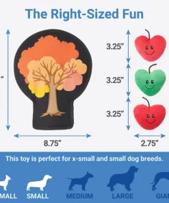 Frisco Autumn Tree with Apples Interactive Plush Squeaky Dog Toy, 4 count -The Frisco Store 285633 PT1. SY630 V1636990887