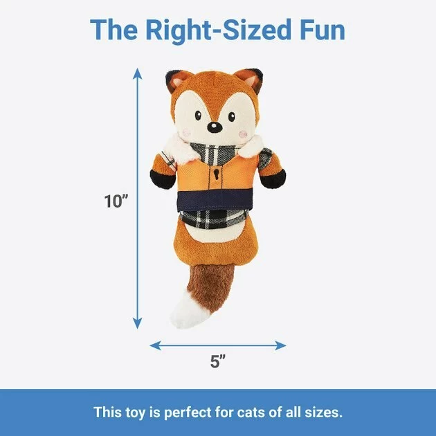 Frisco Hipster Fox Plush Kicker Cat Toy with Catnip 4 Frisco Hipster Fox Plush Kicker Cat Toy with Catnip - Image 2