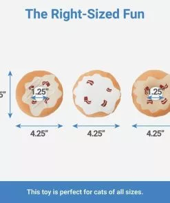 Frisco Maple Bacon Donut Plush Cat Toy with Catnip, 3 count -The Frisco Store 285653 PT1. SY630 V1636990882