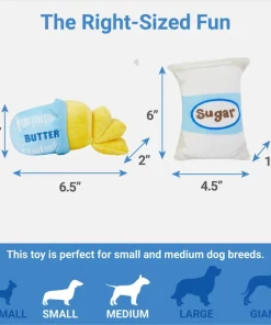 Frisco Baking Ingredients Plush Squeaky Dog Toy, 4 count -The Frisco Store 287131 PT2. SY630 V1637704365